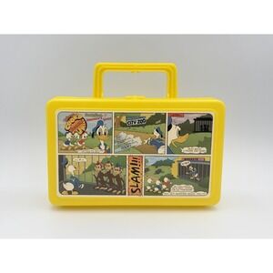 Vintage Disney Whirley Plastic Mini Lunch Box Cookd Up Comics Donald Duck Tote